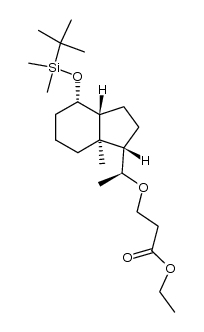 ethyl 3-((S)-1-((1S,3aR,4S,7aR)-4-((tert-butyldimethylsilyl)oxy)-7a-methyloctahydro-1H-inden-1-yl)ethoxy)propanoate结构式