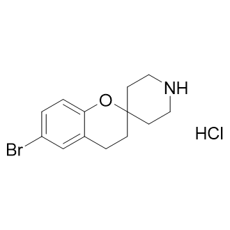 6-溴-3,4-二氢螺[1-苯并吡喃-2,4'-哌啶]盐酸盐结构式