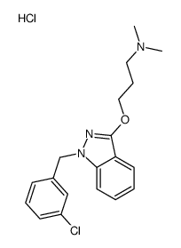 3-[1-[(3-chlorophenyl)methyl]indazol-3-yl]oxy-N,N-dimethylpropan-1-amine,hydrochloride结构式