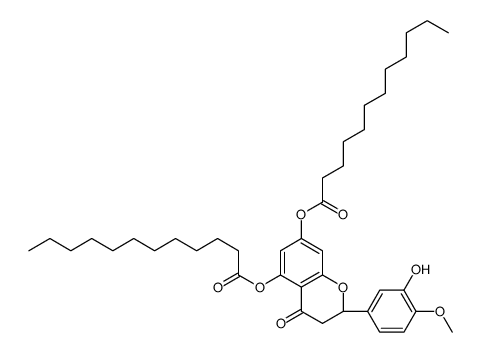 [(2S)-5-dodecanoyloxy-2-(3-hydroxy-4-methoxyphenyl)-4-oxo-2,3-dihydrochromen-7-yl] dodecanoate结构式