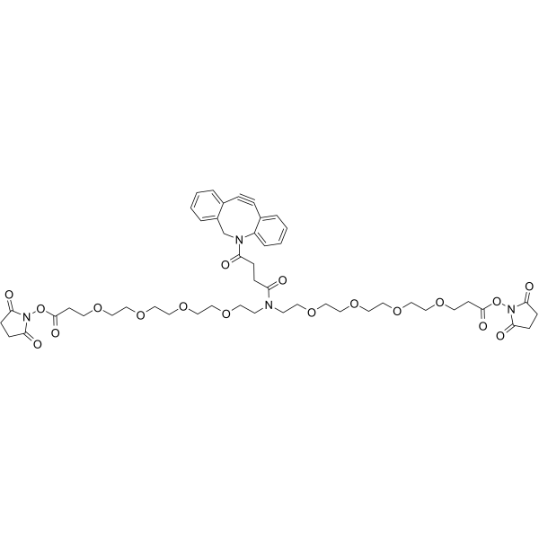 DBCO-N-bis(PEG4-NHS ester) structure