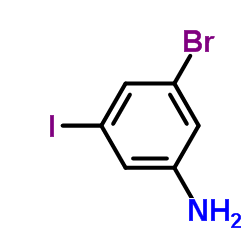 3-溴-5-碘-苯胺结构式