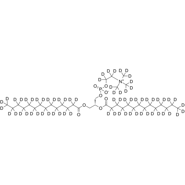 1,2-二肉豆蔻酰基-d54-sn-甘油-3-磷酸胆碱-1,1,2,2-d4-N,N,N-三甲基-d9结构式