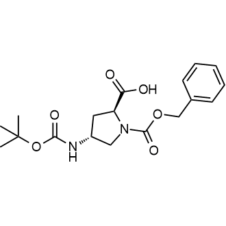 (2S,4R)-1-((苄氧基)羰基)-4-((叔丁氧基羰基)氨基)吡咯烷-2-羧酸结构式