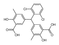 5,5'-(2,6-Dichlorobenzylidene)bis(3-methylsalicylic acid) structure