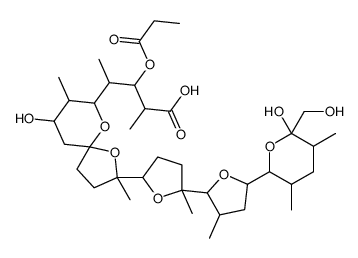 4-[7-hydroxy-2-[5-[5-[6-hydroxy-6-(hydroxymethyl)-3,5-dimethyloxan-2-yl]-3-methyloxolan-2-yl]-5-methyloxolan-2-yl]-2,8-dimethyl-1,10-dioxaspiro[4.5]decan-9-yl]-2-methyl-3-propanoyloxypentanoic acid结构式