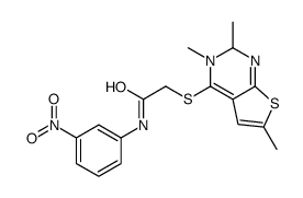 Acetamide, N-(3-nitrophenyl)-2-[(2,5,6-trimethylthieno[2,3-d]pyrimidin-4-yl)thio]- (9CI) Structure
