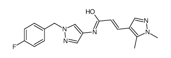 3-(1,5-dimethylpyrazol-4-yl)-N-[1-[(4-fluorophenyl)methyl]pyrazol-4-yl]prop-2-enamide结构式