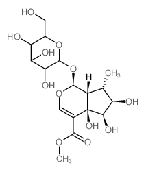 Cyclopenta[c]pyran-4-carboxylic acid,1-(â-D-glucopyranosyloxy)-1,4a,5,6,7,- 7a-hexahydro-4a,5,6-trihydroxy-7-methyl-,methyl ester,[1S-(1R,4aR,5R,6R,7â,7aR)]- Structure