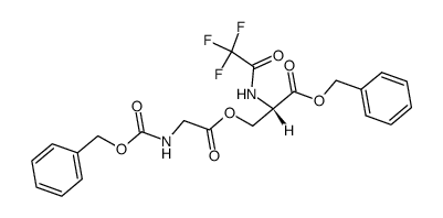 benzyl 3-(2-(((benzyloxy)carbonyl)amino)acetoxy)-2-(2,2,2-trifluoroacetamido)propanoate结构式