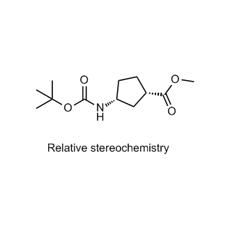 rel-甲基(1R,3S)-3-[(1,1-二甲基乙氧基)羰基]氨基]环戊烷羧酸酯结构式