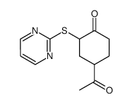 4-acetyl-2-(2'-pyrimidylthio)-1-cyclohexanone结构式
