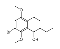7-bromo-2-ethyl-5,8-dimethoxy-1,2,3,4-tetrahydronaphthalen-1-ol结构式