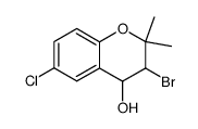 6-Chloro-3,4-dihydro-2,2-dimethyl-trans-3-bromo-4-hydroxy-2H-benzo[b]pyran结构式