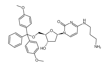 N4-(3-aminopropyl)-5'-O-(4,4'-dimethoxytrityl)-2'-deoxycytidine结构式