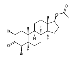 17β-acetoxy-2β,4β-dibromo-5β-androstan-3-one Structure