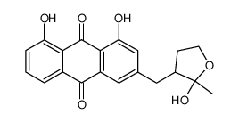 1,8-dihydroxy-3-((2-hydroxy-2-methyltetrahydrofuran-3-yl)methyl)anthracene-9,10-dione Structure