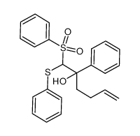 1-(benzenesulfonyl)-2-phenyl-1-(phenylsulfanyl)hex-5-en-2-ol结构式