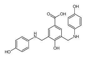 4-hydroxy-3,5-bis[(4-hydroxyanilino)methyl]benzoic acid Structure