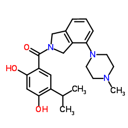 (2,4-Dihydroxy-5-isopropylphenyl)[4-(4-methyl-1-piperazinyl)-1,3-dihydro-2H-isoindol-2-yl]methanone Structure
