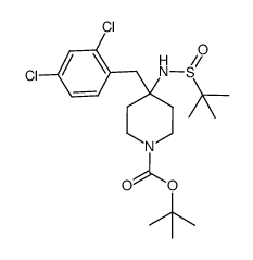 tert-butyl 4-((tert-butylsulfinyl)amino)-4-(2,4-dichlorobenzyl)piperidine-1-carboxylate Structure