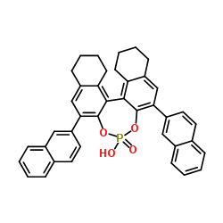 (R)-3,3'-双(2-萘基)-5,5',6,6',7,7',8,8'-八氢-1,1'-联萘酚膦酸酯结构式