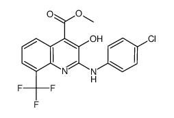 2-(4-chloro-phenylamino)-3-hydroxy-8-trifluoromethyl-quinoline-4-carboxylic acid methyl ester结构式