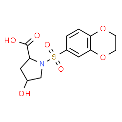1-[(2,3-二氢-1,4-苯并二噁英-6-基)磺酰基]-4-羟基脯氨酸结构式