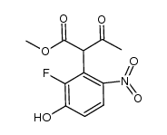 methyl 2-(2-fluoro-3-hydroxy-6-nitrophenyl)-3-oxobutanoate结构式