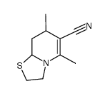 5,7-dimethyl-3,7,8,8a-tetrahydro-2H-thiazolo[3,2-a]pyridine-6-carbonitrile结构式