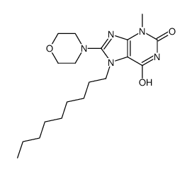 3-methyl-8-morpholin-4-yl-7-nonylpurine-2,6-dione结构式