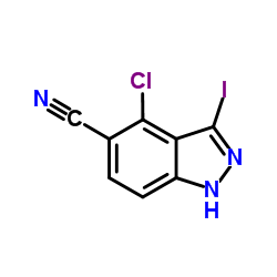 4-Chloro-3-iodo-1H-indazole-5-carbonitrile Structure