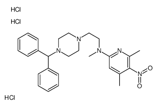 N-[2-(4-benzhydrylpiperazin-1-yl)ethyl]-N,4,6-trimethyl-5-nitropyridin-2-amine,trihydrochloride结构式