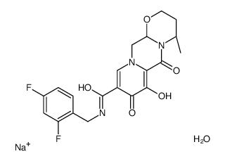 sodium,(4R,12aS)-N-[(2,4-difluorophenyl)methyl]-7-hydroxy-4-methyl-6,8-dioxo-3,4,12,12a-tetrahydro-2H-pyrido[5,6]pyrazino[2,6-b][1,3]oxazine-9-carboxamide,hydrate Structure