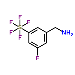 1-[3-Fluoro-5-(pentafluoro-λ6-sulfanyl)phenyl]methanamine结构式