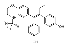 (E/Z)-4,4’-Dihydroxy-N-desmethyl Tamoxifen-d3 Structure