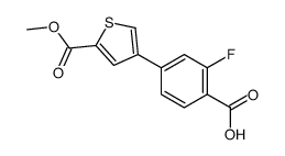 2-fluoro-4-(5-methoxycarbonylthiophen-3-yl)benzoic acid Structure