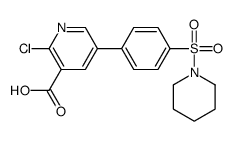 2-chloro-5-(4-piperidin-1-ylsulfonylphenyl)pyridine-3-carboxylic acid结构式