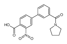 2-nitro-4-[3-(pyrrolidine-1-carbonyl)phenyl]benzoic acid Structure