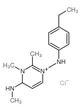 4-(N-乙基-N-苯基氨基)-1,2-二甲基-6-(甲基氨基)嘧啶鎓氯化物结构式