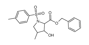 3-Hydroxy-4-methyl-1-(toluene-4-sulfonyl)-pyrrolidine-2-carboxylic acid benzyl ester结构式
