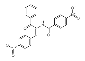 4-nitro-N-[1-(4-nitrophenyl)-3-oxo-3-phenyl-prop-1-en-2-yl]benzamide结构式