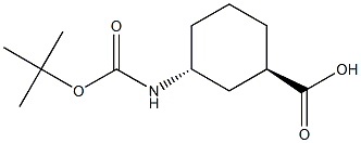 (1R,3R)-3-{[(叔丁氧基)羰基]氨基}环己烷-1-羧酸结构式