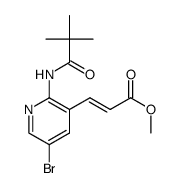 methyl 3-(5-bromo-2-pivalamidopyridin-3-yl)acrylate结构式