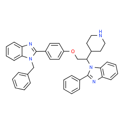 1-苄基-2-(4-(2-(2-苯基-1H-苯并[D]咪唑-1-基)-2-(哌啶-4-基)乙氧基)苯结构式