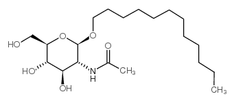 十二烷基-2-乙酰氨基-2-脱氧-β-D-吡喃葡糖苷结构式