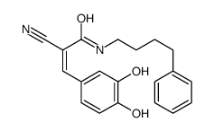(2E)-2-Cyano-3-(3,4-dihydroxyphenyl)-N-(4-phenylbutyl)acrylamide Structure