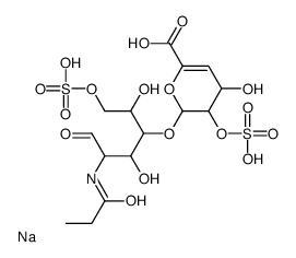 2-[2,4-dihydroxy-6-oxo-5-(propanoylamino)-1-sulfooxyhexan-3-yl]oxy-4-hydroxy-3-sulfooxy-3,4-dihydro-2H-pyran-6-carboxylic acid,sodium Structure