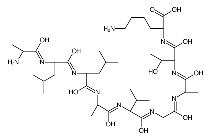 (2S)-6-amino-2-[[(2S,3R)-2-[[(2S)-2-[[2-[[(2S)-2-[[(2S)-2-[[(2S)-2-[[(2S)-2-[[(2S)-2-aminopropanoyl]amino]-4-methylpentanoyl]amino]-4-methylpentanoyl]amino]propanoyl]amino]-3-methylbutanoyl]amino]acetyl]amino]propanoyl]amino]-3-hydroxybutanoyl]amino]hexan Structure