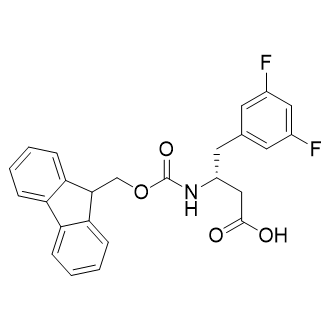 (R)-3-((((9H-芴-9-基)甲氧基)羰基)氨基)-4-(3,5-二氟苯基)丁酸结构式
